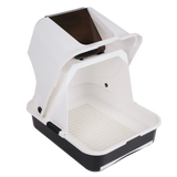 Smarte Sieb-Katzentoilette mit Holzpellets