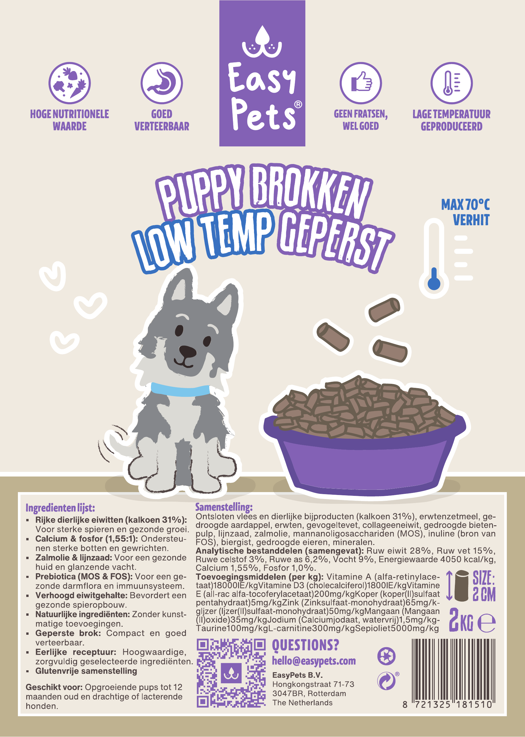 2KG Low Temp Puppy brokken