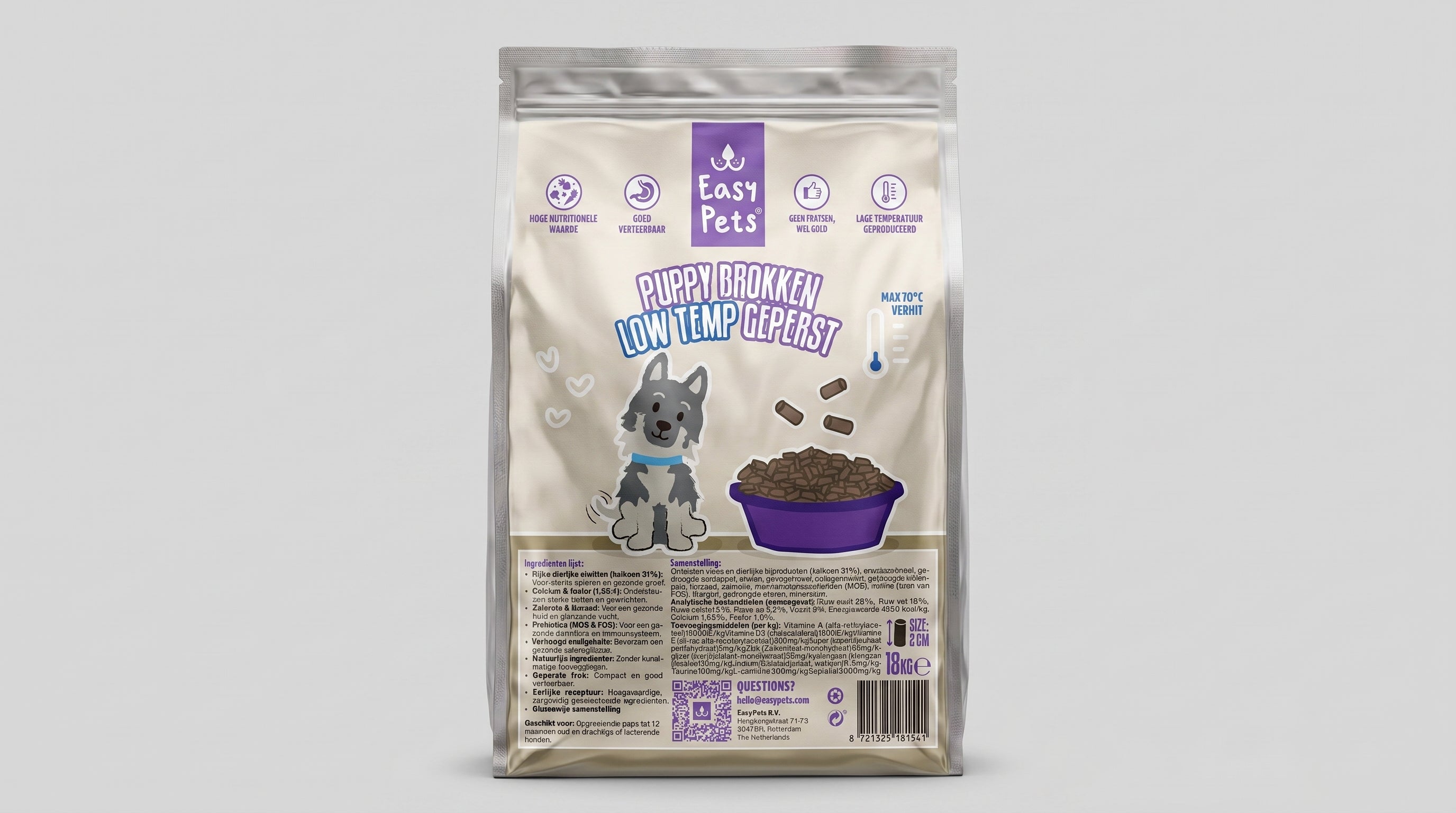 EasyPets 2KG Low Temp Puppy Brokken