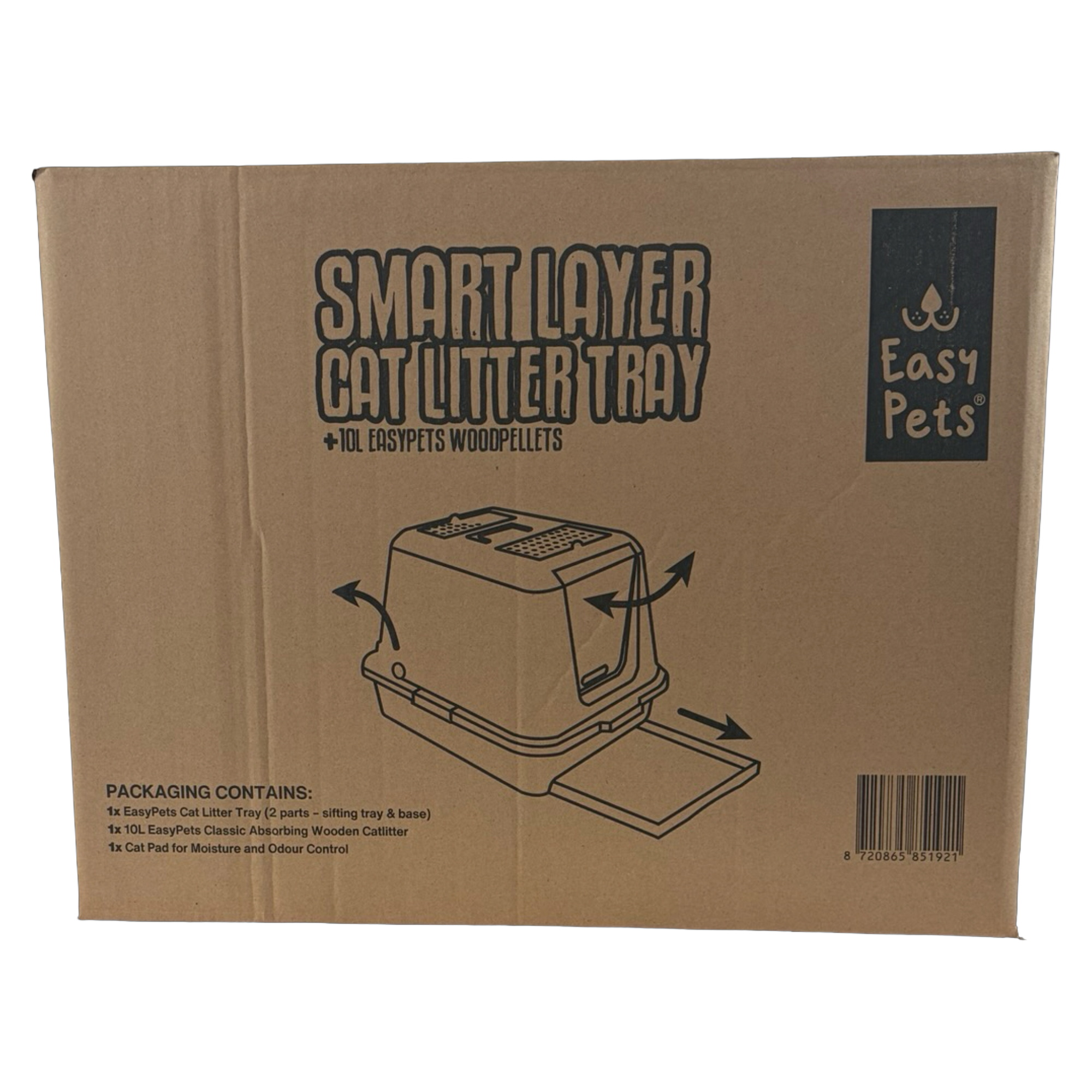 Verpakking Smart Layer cat litter tray + 10L houtkorrels