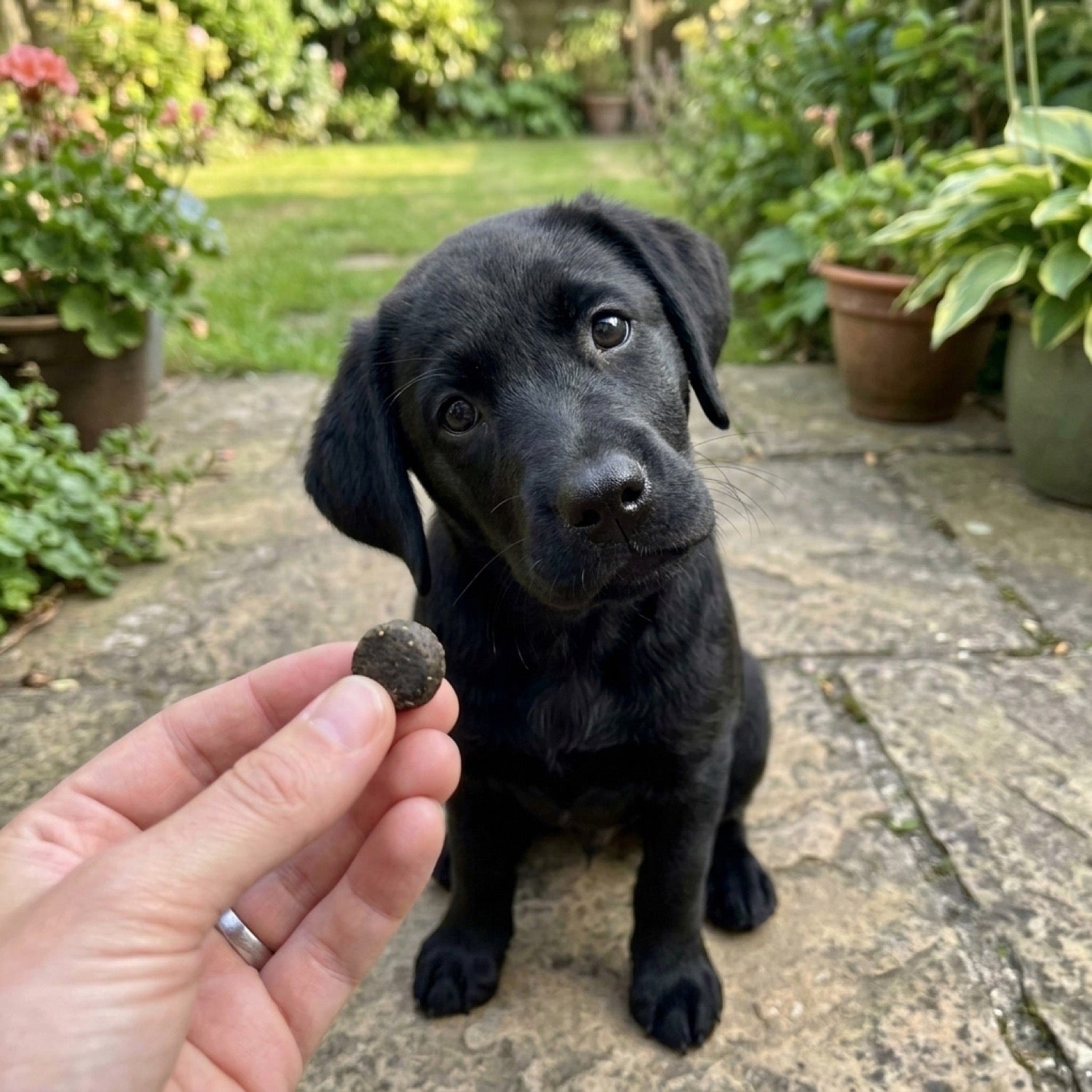 Puppy met EasyPets Lam Trainer snack