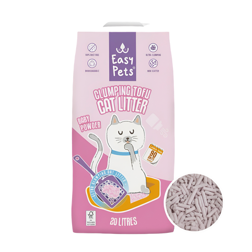 EasyPets Clumping Tofu Kattenbakvulling Baby Powder 20L